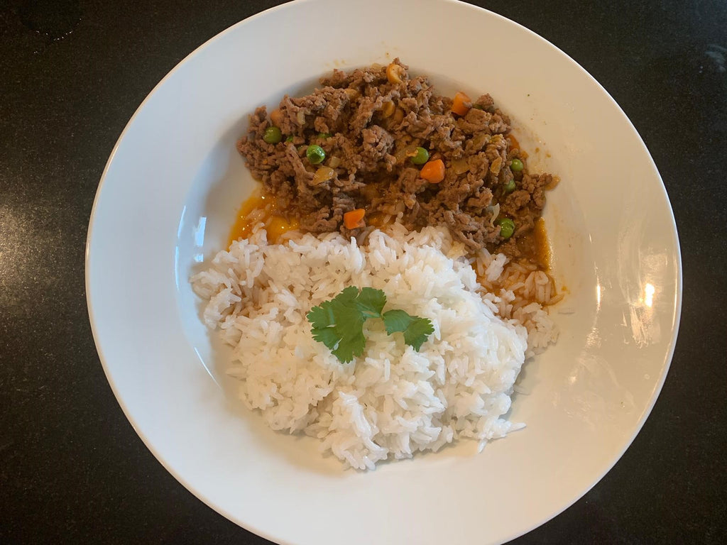 Beef chilli with rice
